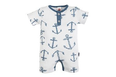 02226KRB "BLUE SEA" pajac letni, rampers Makoma biały