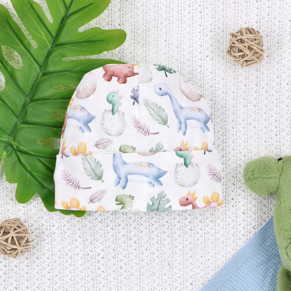 ABN-5580 Dino Explorer Czapka niemowlęca Nini– bawełna organiczna, miękka i przewiewna