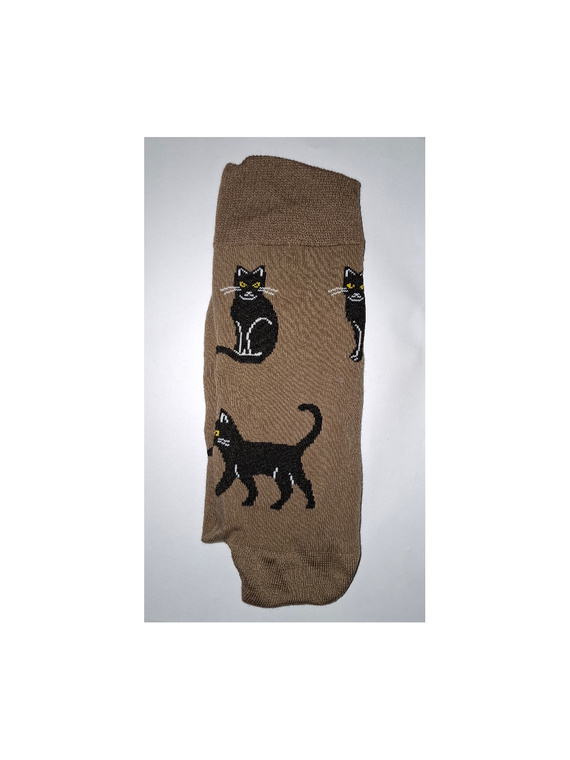 0125-034 Koty Skarpety Męskie Milena - Cappuccino