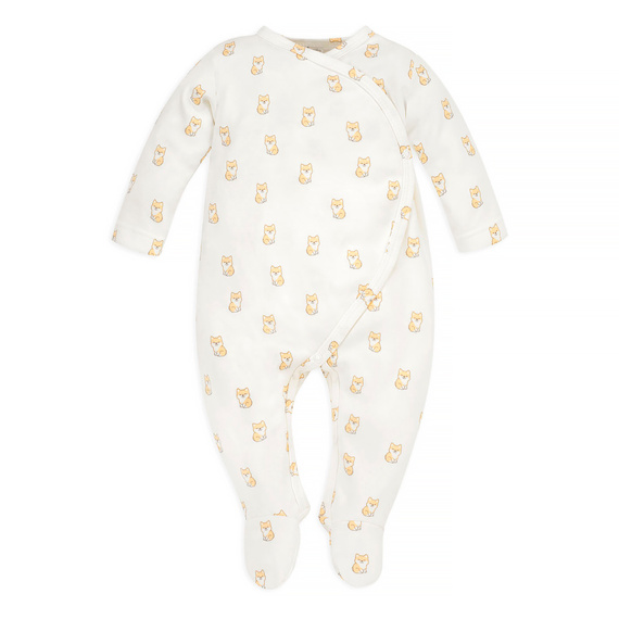 Lovely Day Pajac niemowlęcy wiązany Pinokio - ecru pieski