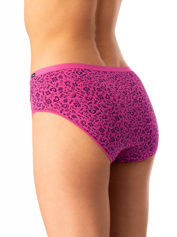 Figi damskie Key LPC 760 różowy granatowy – bawełniane, komfortowe, zestaw 2 sztuki