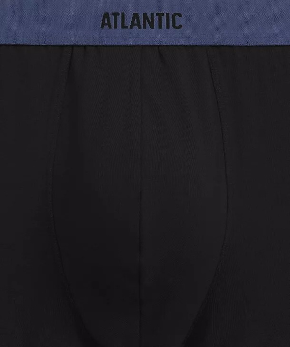 Bokserki męskie Atlantic 3MH-0177 A3 3-pak czarny-denim– bawełniane, długa nogawka