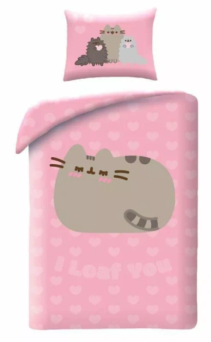 Pościel Halantex Pusheen 140x200 różowa z poszewką 70x90