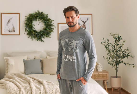 4517 Piżama Męska Doctor Nap - dark grey