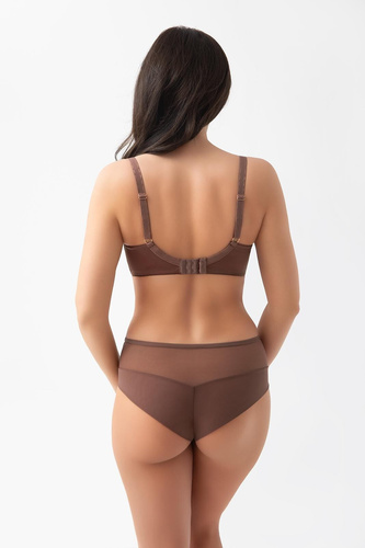 Figi brazyliany B019 Frida Gorsenia czekoladowe z haftem soft