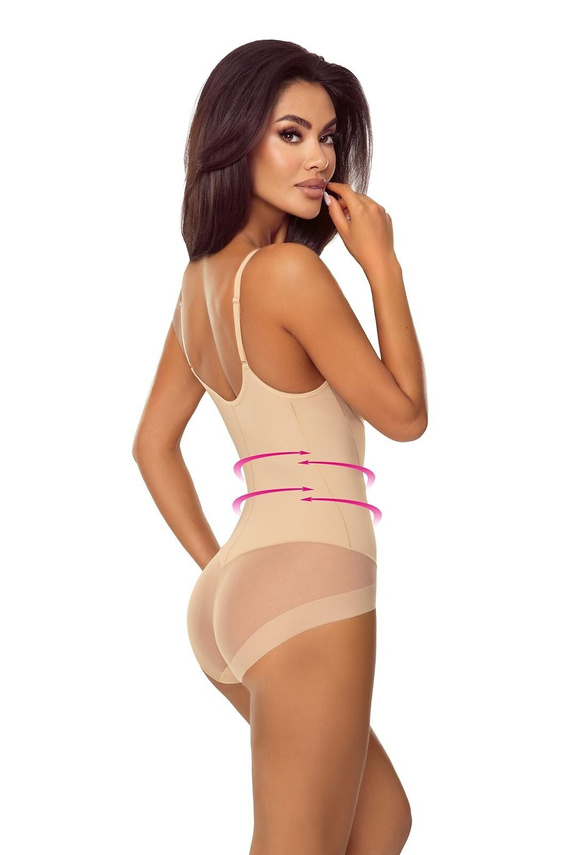 Body 7006 Ofelia Lapinee Beżowe Body Wyszczuplające Pod Biust Modelujące Sylwetkę