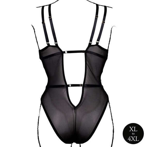 Body AMR006 Amour Le Désir Koronkowe Body Plus Size XL-4XL Czarne