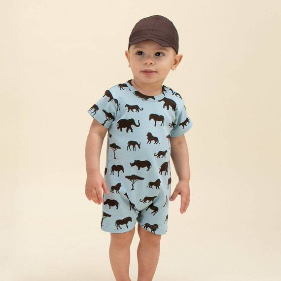 Safari Rampers niemowlęcy Pinokio - afryka niebieski