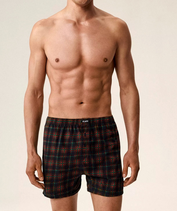 Bokserki 2GMB-013 Atlantic zielony-granatowy– męskie bawełniane bokserki w pudełku 2 sztuki
