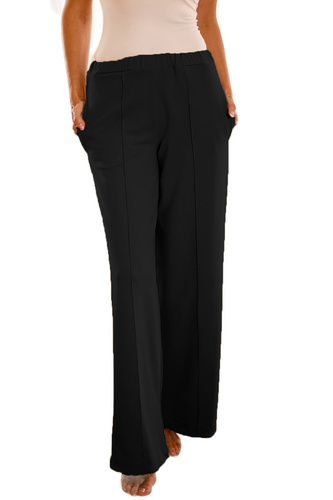 Flint — damskie spodnie z bawełny, luźny fason, 95% bawełna 5% elastan | polska marka Mirale - czarny