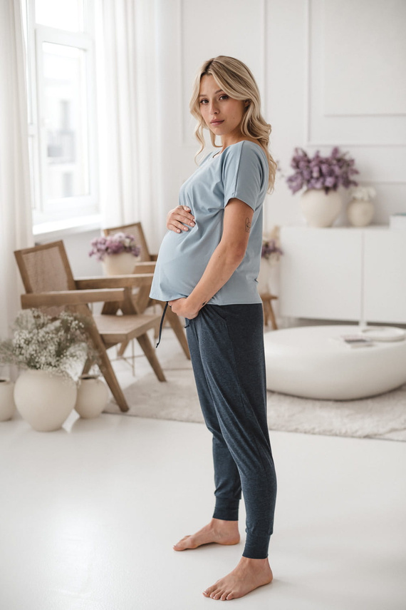 Spodnie ciążowe joggersy Milk&Love grafitowy