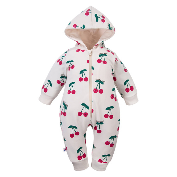 Kombinezon niemowlęcy Cherry Eevi ecru 100% bawełna bez stópek wygodny