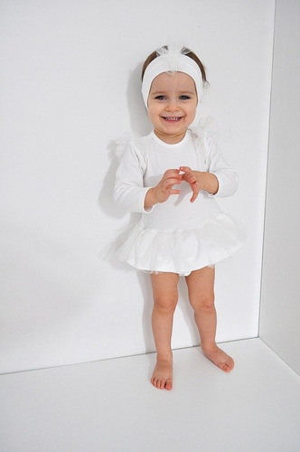 551219107 Sukienko-body długi rękaw "Prima balerina" Oscar Kids - ecru