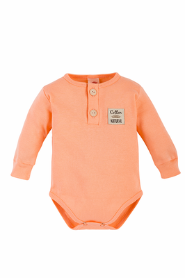 03229E "Natural" Body polo z długim rękawem Makoma koralowy
