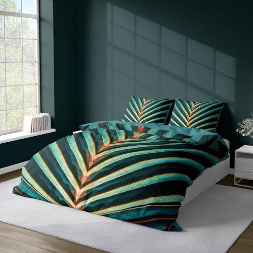 4189 A Pościel z mikrofibry 3D liście Detexpol zielony