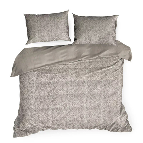 Flano 3 pościel welurowa liście Eurofirany beżowy