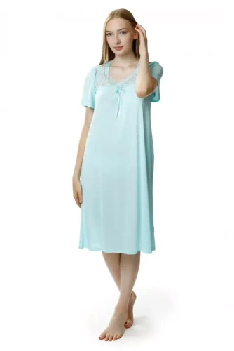 1693 Berenika halka koszula nocna damska Mewa miętowy