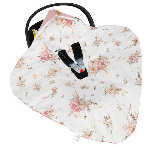 Rose Gold Flowers Otulacz do fotelika Velvet Yosoy