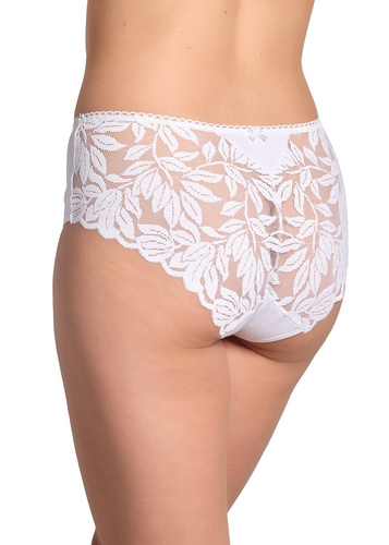Figi damskie 222 Gabidar bawełna koronka zabudowane-białe