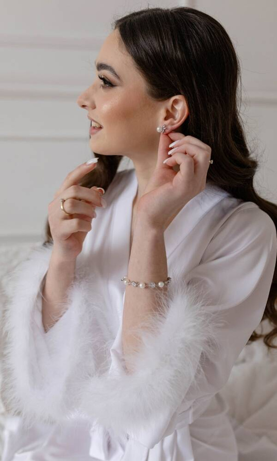 Sana Szlafrok damski długi ByShelly - biały