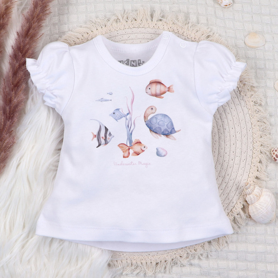 ABN-5483 Underwater World T-shirt niemowlęcy Nini– bawełna organiczna dziewczynki