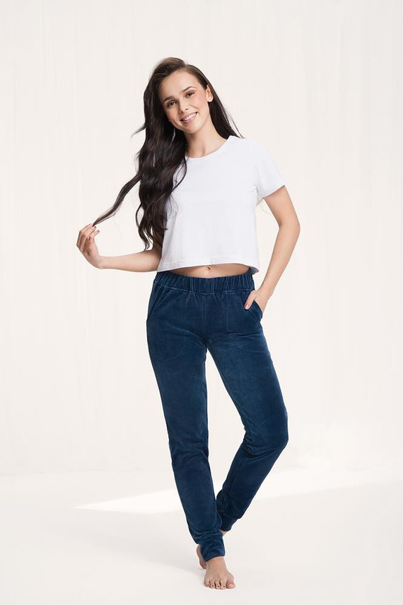 310 Welur Spodnie dresowe Damskie Luna czarny