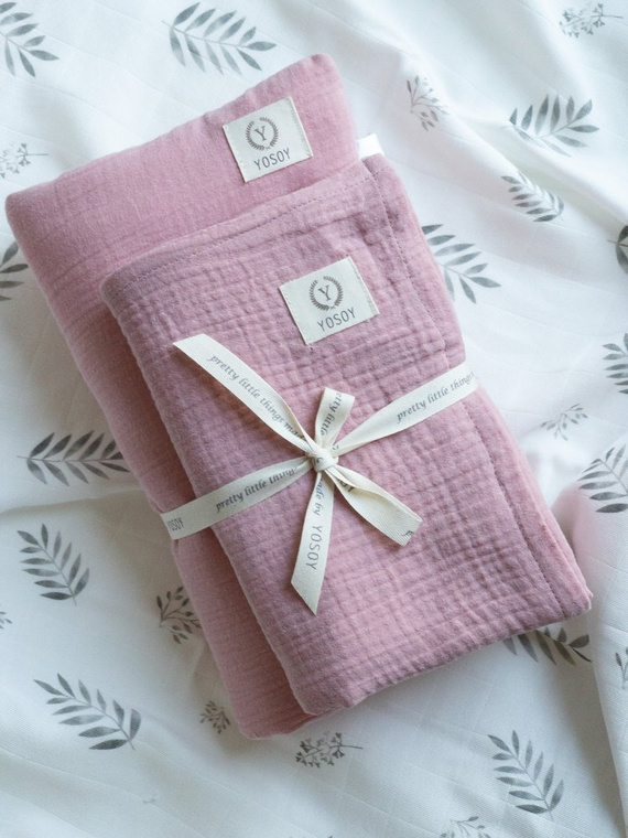 Zestaw muślinowy poduszka i otulacz Yosoy - khaki