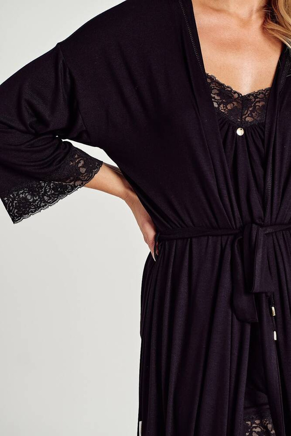 3099 Mercy Szlafrok damski Taro - czarny