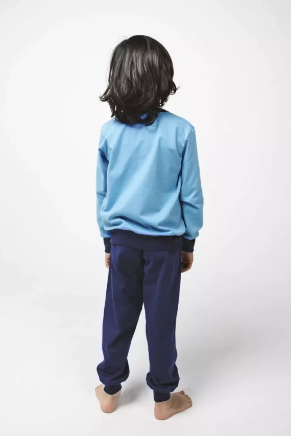 Remek Piżama chłopięca długi rękaw, długie spodnie Italian Fashion - niebieski