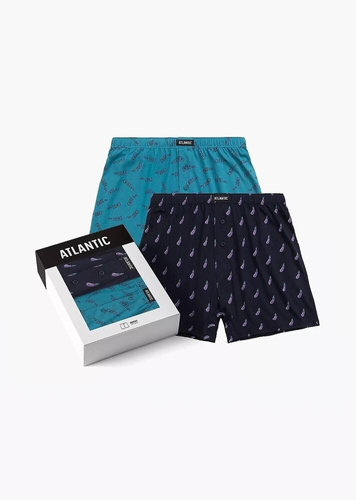 2MBH-002 Bokserki męskie Atlantic granatowy zielony