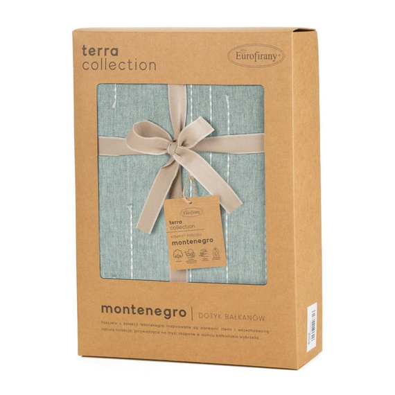 Montenegro 8 pościel z ozdobnymi przeszyciami Eurofirany jasnozielony