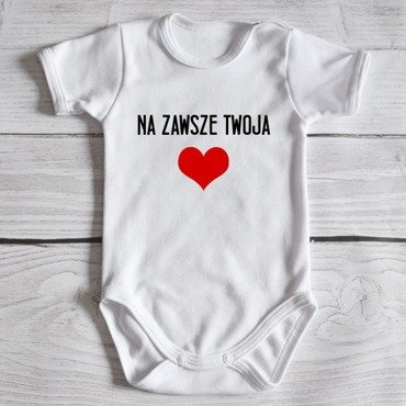 Body krótki rękaw "Na zawsze Twoja" Moocha białe