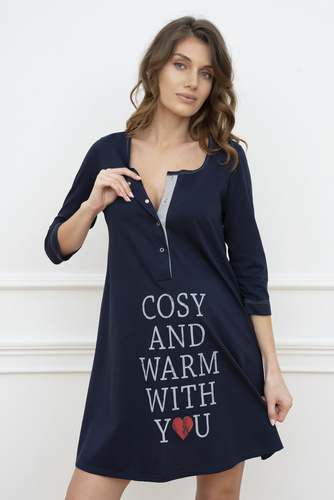 Balsam Koszula ciążowa i do karmienia. 3/4rękaw Italia Fashion - granat