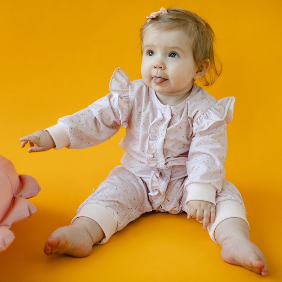 Meadow Pajac bez stópek Eevi - różowy