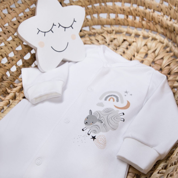 Mellow Pajac z nadrukiem Ewa Klucze - biały