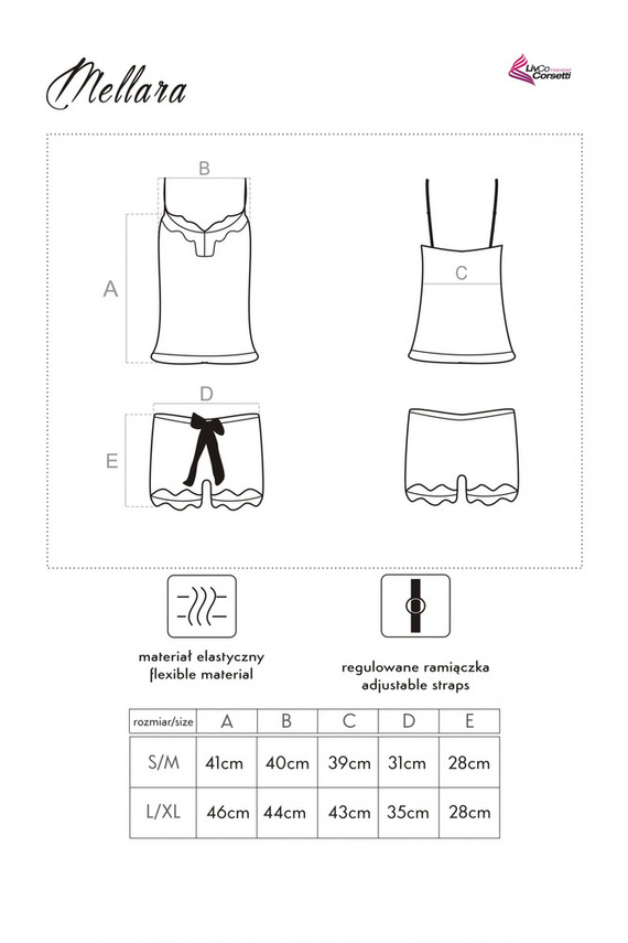 Mellara LC 90559 Komplet, koszulka+ spodenki LivCo Corsetti Fashion