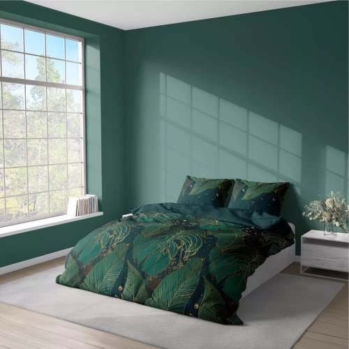 4978 B Pościel z mikrofibry liście Detexpol zielony