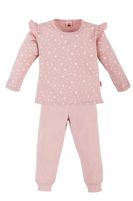 07229PR "Stars" Piżama dziecięca Makoma pudrowy róż