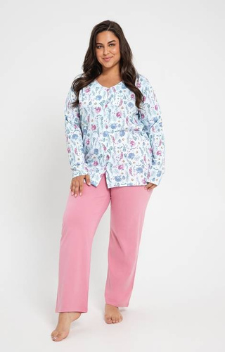 3009 Valencia Piżama Damska Taro- błękitna