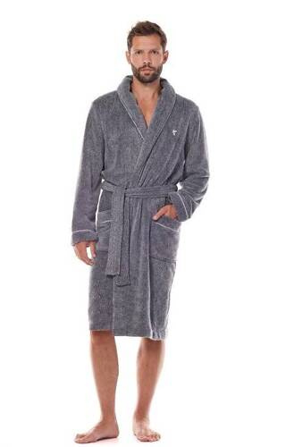 2451 Pegasus Szlafrok męski L&L - grafitowy