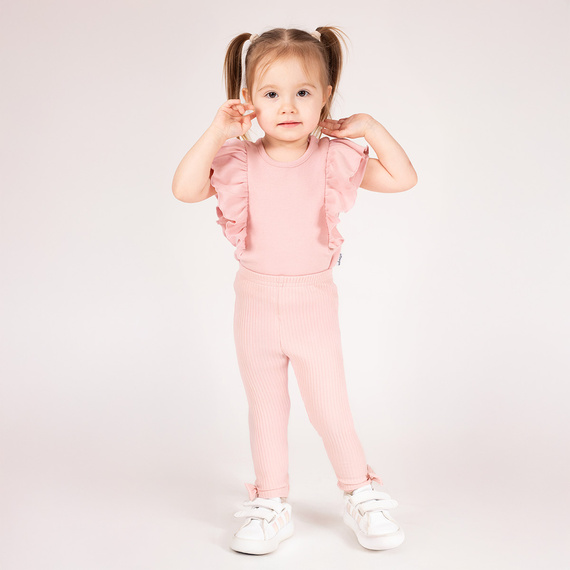 213201 Legginsy prążkowane "Nelly" Nicol - różowy