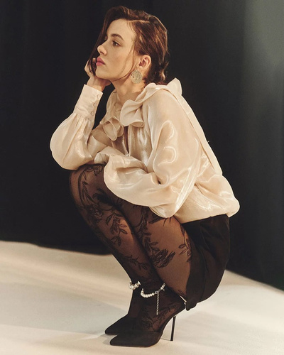 Floral Rajstopy 20 den Gabriella - nero