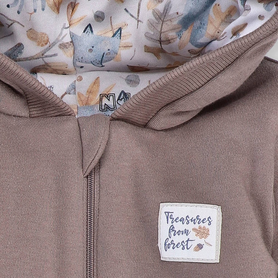 ABN-4512/CZE Skarby Jesieni Kombinezon z bawełny organicznej Nini brązowy