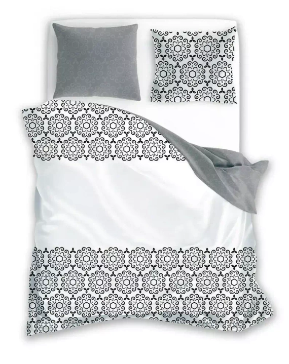 Glamour 017 Pościel bawełniana ornament Faro szary