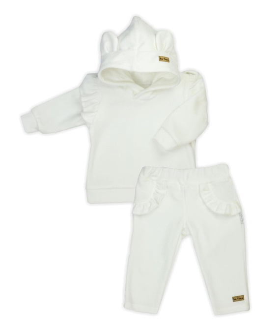 169300 Komplet welurowy bluza + spodnie "Mix" Nicol - waniliowy