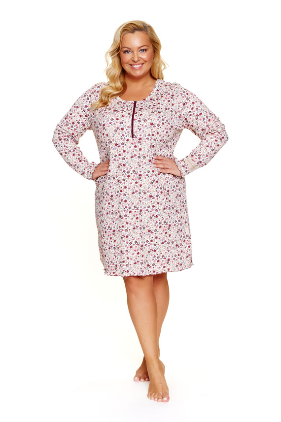 7308 Doctor Nap – Koszula nocna ciążowa i do karmienia plus size | Bawełna z elastanem, polska produkcja - flores