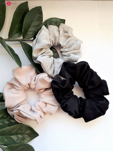 Scrunchie gumka do włosów gładka Milk&Love biały