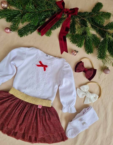 M071 La Bonita Body z koronką długi rękaw Marija - biały