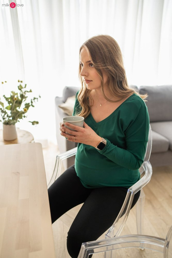 Two Ways bluzka ciążowa i do karmienia dwustronna Milk&Love butelkowy zielony