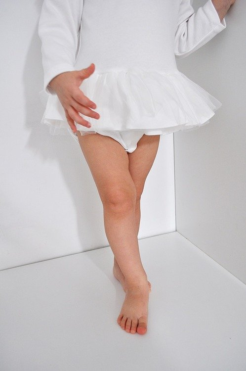 551219107 Sukienko-body długi rękaw "Prima balerina" Oscar Kids - ecru